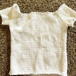 Hollister White Scrunched Top